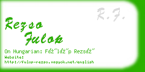 rezso fulop business card