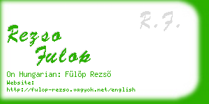 rezso fulop business card